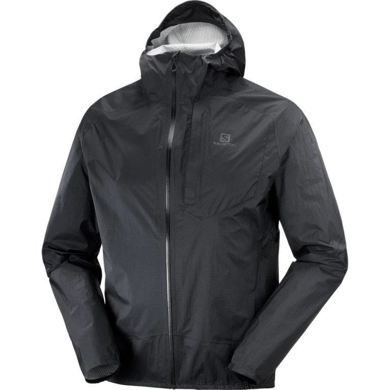 Black Salomon Bonatti Waterproof Men's Shell Jackets | IE QR4387